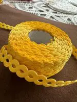 Taśma ozdobna WARKOCZ satynowy żółty - obrazek 4