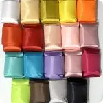 Wstążka SATYNOWA 50mm - ZESTAW KOŃCÓWEK NR 1 po 1 metrze