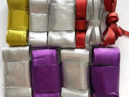 Wstążka metalizowana - ZESTAW KOŃCÓWEK NR 1 po 1 metrze