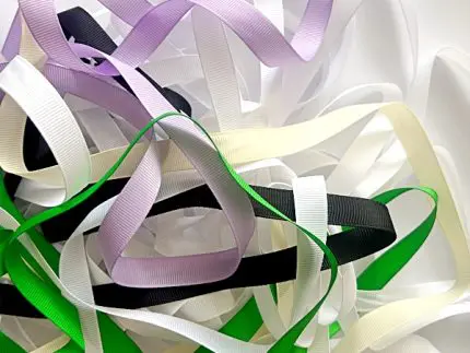 Wstążka RYPSOWA 12mm - ZESTAW KOŃCÓWEK NR 1 po 1 metrze