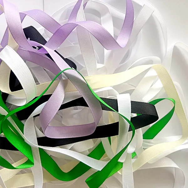 zestaw1wr12mm Wstążka RYPSOWA 12mm - ZESTAW KOŃCÓWEK NR 1 po 1 metrze - obrazek 1