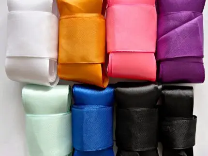 Wstążka SATYNOWA - ZESTAW KOŃCÓWEK NR 1 po 2 metry