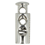 Stopery do sznurka METALOWE podwójne (23x8,3mm) srebrne