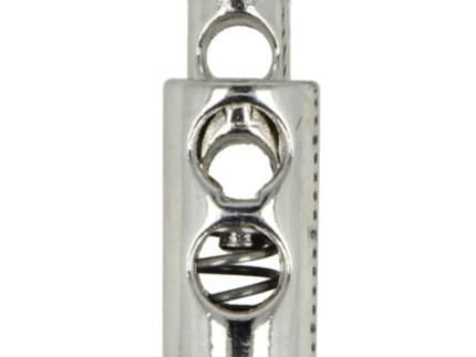 Stopery do sznurka METALOWE podwójne (23x8,3mm) srebrne