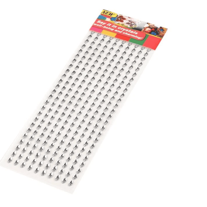 Kryształki kamyczki samoprzylepne 5x10mm srebrne - obrazek 3