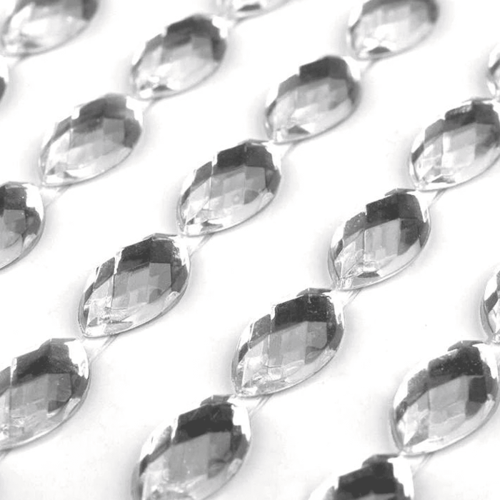 Kryształki kamyczki samoprzylepne 5x10mm srebrne - obrazek 4