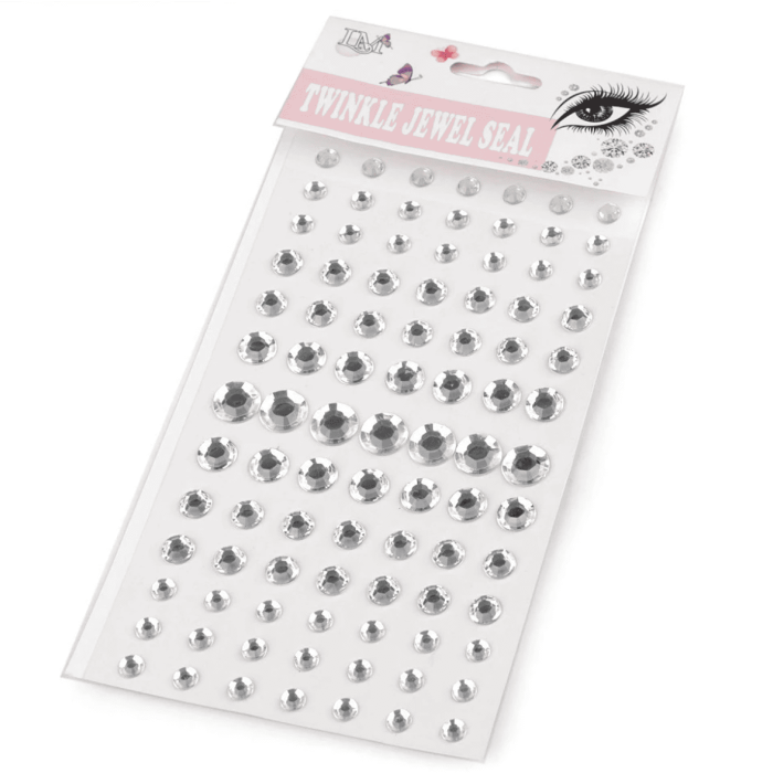 Kryształki kamyczki samoprzylepne MIX 6-12mm srebrne - obrazek 2