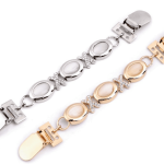 Zapięcie ozdobne z kamyczkami 2x17,5cm (780596)