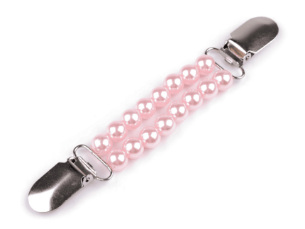 Zapięcie ozdobne z perełkami różowe (780651)