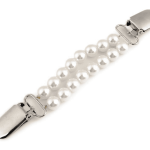 Zapięcie ozdobne z perełkami białe (780651)