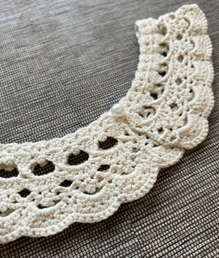 Ręcznie robioby bawełniany kołnierzyk "Amelia" - obrazek 3