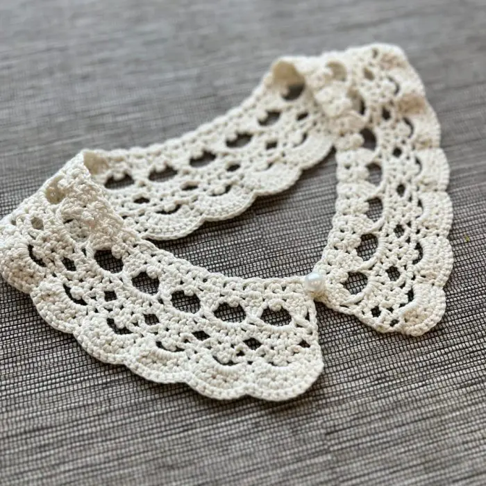 Ręcznie robioby bawełniany kołnierzyk "Amelia" - obrazek 4