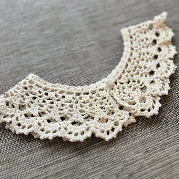 Ręcznie robiony bawełniany kołnierzyk "Emilia" - obrazek 2