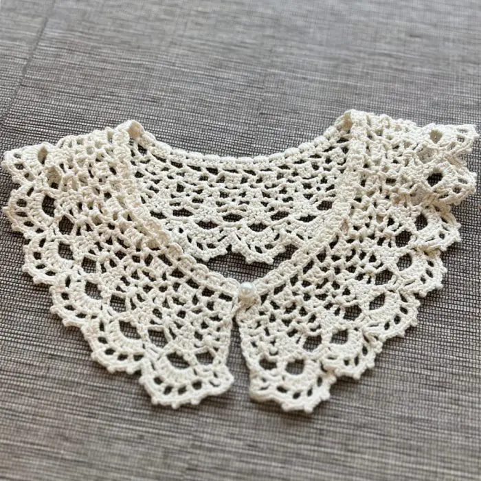 Ręcznie robiony bawełniany kołnierzyk "Emilia" - obrazek 4