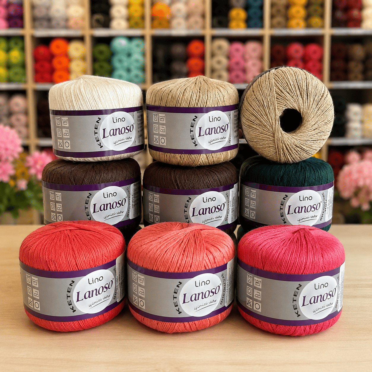wloczkalanosolino1 Włóczka Lanoso LINO 50g/175m len + wiskoza - obrazek 1