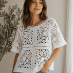 Bluzka Mandala – ręcznie robiona bluzka na szydełku handmade