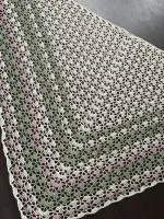 Chusta "Magnolia" – ręcznie robiona chusta na szydełku – 100% bawełna - obrazek 5
