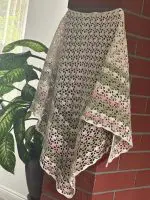 Chusta "Magnolia" – ręcznie robiona chusta na szydełku – 100% bawełna - obrazek 8