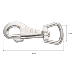 Karabińczyk metalowy 23x85mm SREBRNY (nr21) - obrazek 2
