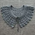 Ręcznie robiony bawełniany kołnierzyk "Rozalia" - szary - obrazek 2