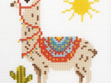 Kanwa z nadrukiem 15x15 - LAMA (1046)