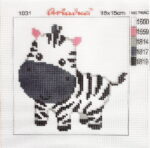 Kanwa z nadrukiem15x15 - ZEBRA (1031)