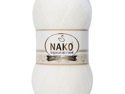 Włóczka NAKO ANGORA LUKS SIMLI 100g/500m - akryl + moher + wełna + nitka metalizowana