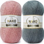 Włóczka NAKO ANGORA LUKS SIMLI 100g/500m - akryl + moher + wełna + nitka metalizowana