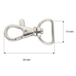 Karabińczyk metalowy SREBRNY rybka 15mm