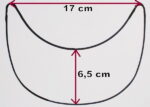 DASZEK do czapki PROFILOWANY CZARNY 6,5 cm