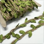 Jutowy sznurek z listkami