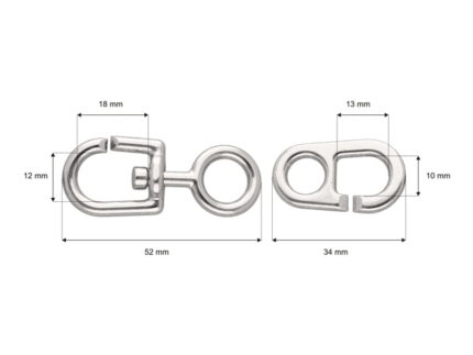 Karabińczyk metalowy 12x78mm SREBRNY