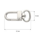 Karabińczyk metalowy 13x37mm SREBRNY