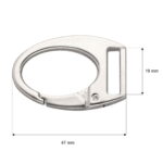 Karabińczyk metalowy 19x47mm SREBRNY (18)