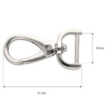 Karabińczyk metalowy 19x51mm SREBRNY (11)