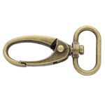 Karabińczyk metalowy 20x47mm STARE ZŁOTO (3)