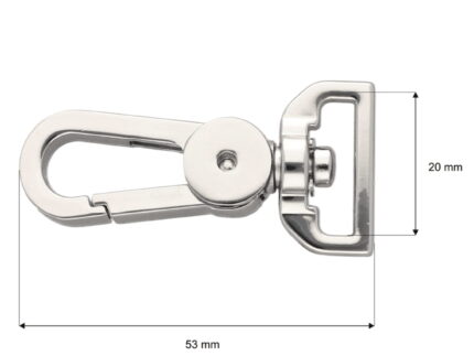 Karabińczyk metalowy 20x53mm SREBRNY (14)