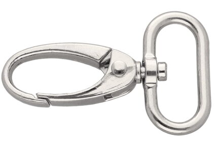 Karabińczyk metalowy 25x50mm SREBRNY (1)