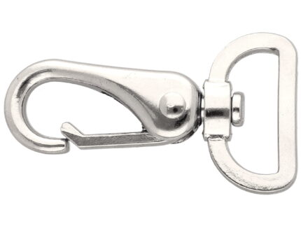 Karabińczyk metalowy 26x63mm SREBRNY (17)