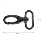 Karabińczyk metalowy 32x60mm CZARNY MAT