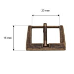 Klamra Metalowa 20mm oksydowana