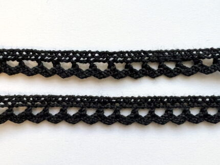 Koronka bawełniana 10mm CZARNA (S01)
