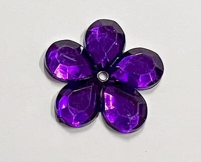 Kwiatek akrylowy 21mm CIEMNY FIOLET