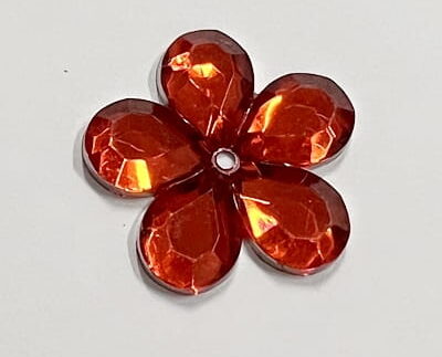 Kwiatek akrylowy 26mm CZERWONY