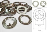 Metalowe oczka zaciskowe