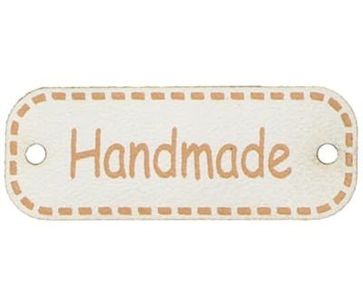 Metka HANDMADE 40mm (kol.101-ecru)