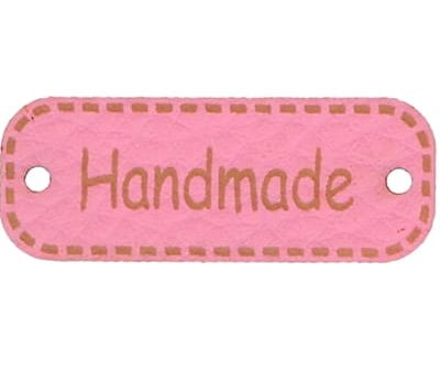 Metka HANDMADE 40mm (kol.141-róż)