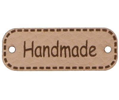 Metka HANDMADE  40mm (kol.291-c.beż)