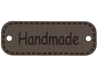 Metka HANDMADE 40mm (kol.305-c.szary)