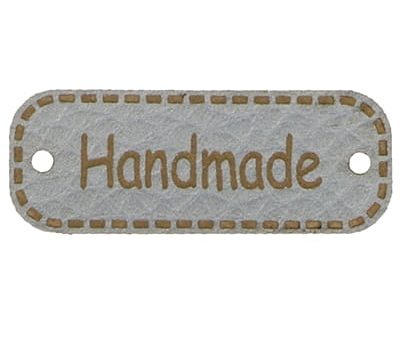 Metka HANDMADE 40mm (kol.316-j.szary)